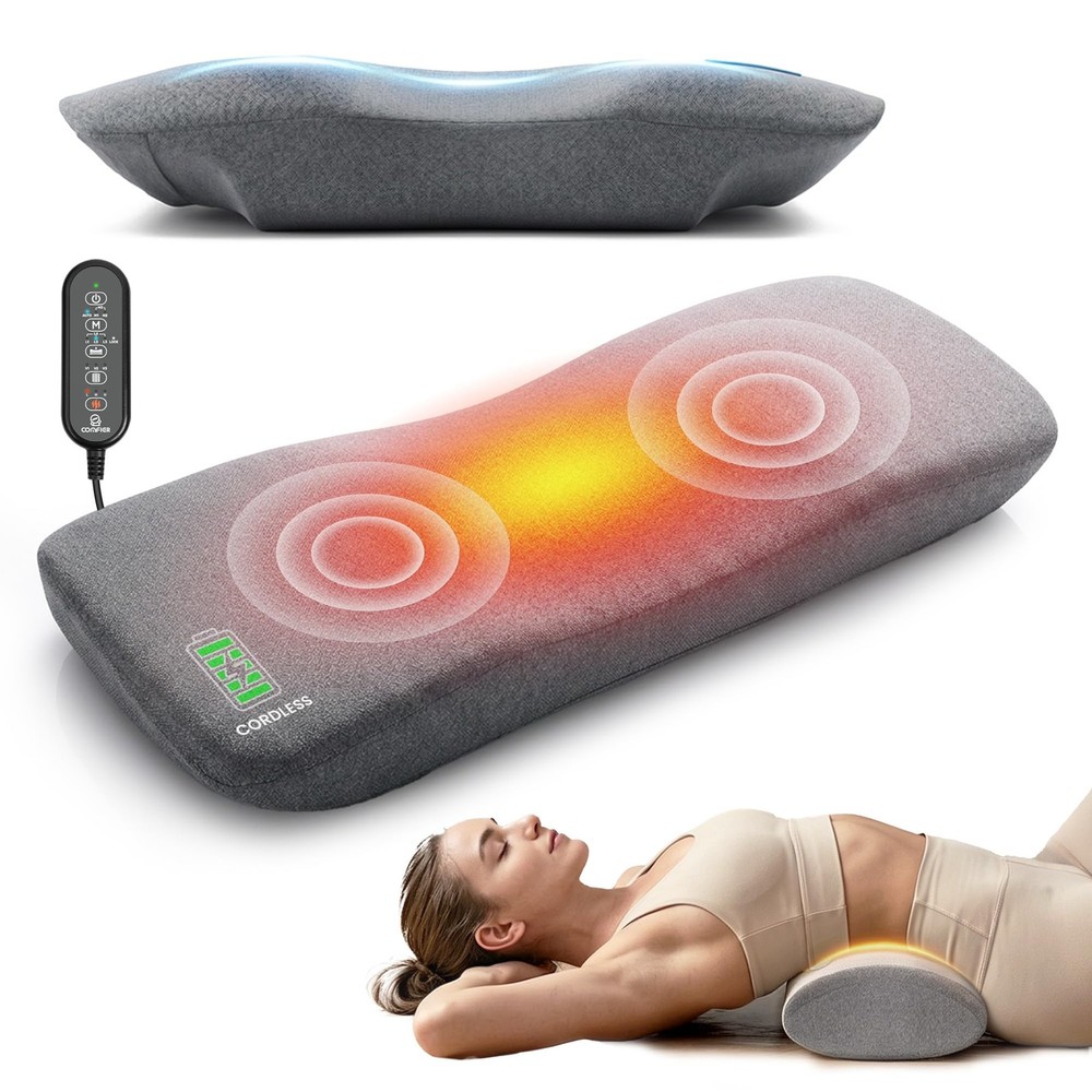 COMFIER Smooth Spine Triple Fusion Back Massager with Graphene Heat, 3-in-1 C…