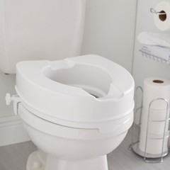McKesson White Plastic Raised Toilet Seat 4″ Height up to 400 lbs
