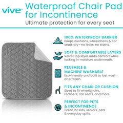 Sures Waterproof Chair Pads for Incontinence (22″ x 21″) – 1 Pack, Gray