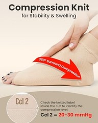 Ankle Compression Sleeve – 1-Pair, Plantar Fasciitis Braces – M Beige / 1 Pair