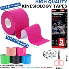 5 Roll Kinesiology Tape Athletic Muscle Support Sport Elastic Physio Therapeutic