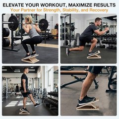 Calf Stretching Slant Board Wooden Incline Wedge for Foot Ankle Mobility Balance