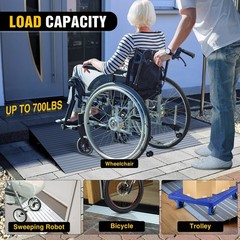 Nilight Door Threshold Ramp 4 Rise Portable Aluminum Wheelchair Door Entry