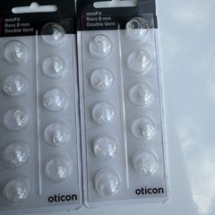 Oticon miniFit Bass 8mm Double Vent Hearing Aid Domes 3 Packs Genuine NEW