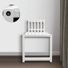 Wall Mount Wood Folding Chair Hidden Footstool Entryway Seat Bench Bathroom