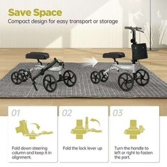 ZENART Economy Knee Scooter Foldable Walker for Foot Surgery Crutch Alternative