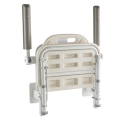 Uimoso Foldable Shower Chair Wall Mounted Shower Seat with Backrest & Armrest