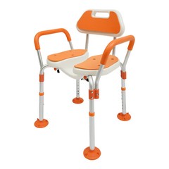 Shower Chair, Height Adjustable Shower Chair with Backrest, Armrests, Bath Chair