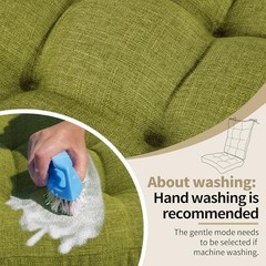 Chair Cushion Set for Rocking Chair, Back Pillow & Seat Cushion Grass Green