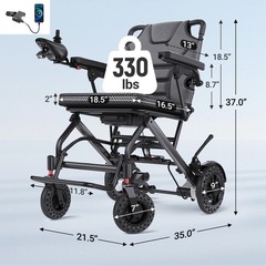 36lb Electric Wheelchair Light Weight Folding Power Wheelchairs for Adults FDA