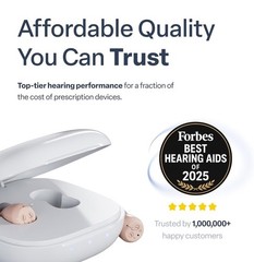Audien Hearing Atom One CIC Rechargeable OTC Hearing Aids Pair w/ Charging Case