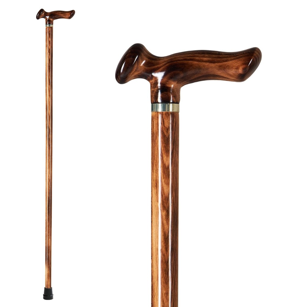 Handcrafted Solid Wooden Walking Cane Men Women Ergonomic Gentleman Gift