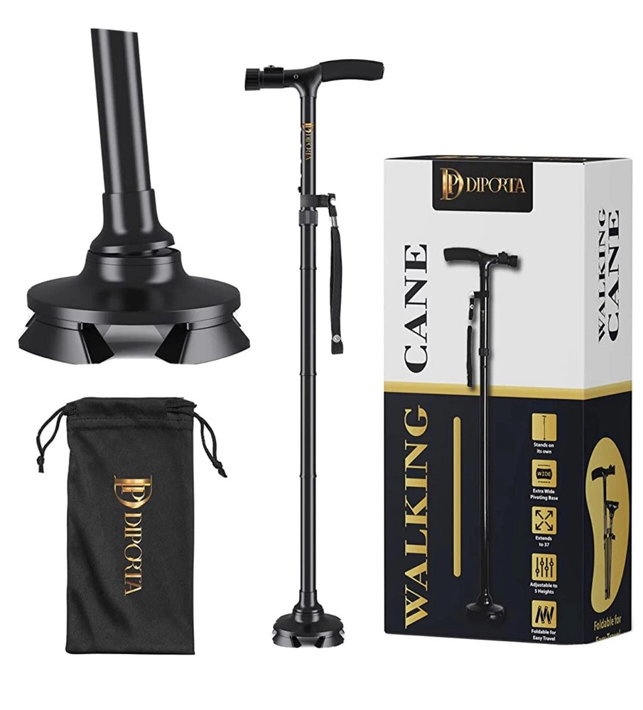 Walking Cane For Men and Women With 5 Height Adjustable Levels. Led Lights