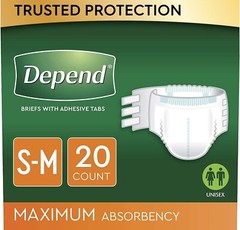 Depend Protection w/Tabs Incontinence Underwear Maximum Absorbency 40ct Small/MD