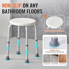 Uimoso Adjustable Height Shower Chair for Bathroom Support, 300lb Capacity