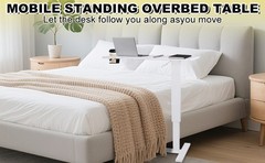 Adjustable Overbed Bedside Table with Wheels Bed Desk For Hospital and Home use