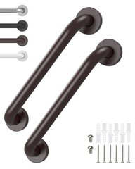 2 Pack 12 Inch Oil Rubbed Bronze Shower Grab Bars for Seniors with Screws