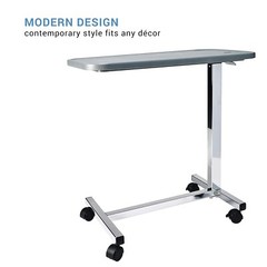 Lumex Modern Overbed Table with Wheels,28-41″ Adjustable Height for Hospital Bed