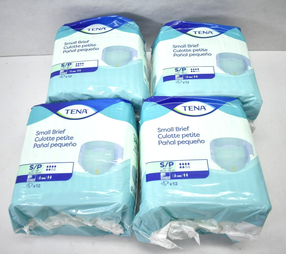 Lot of 48 Tena Small Briefs Small Size Diapers Incontinence Adult Elderly Use