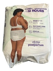 Always Discreet Postpartum Underwear XL RapidDry Core Sensitive Skin 12 Pack NEW