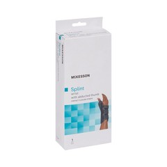 McKesson Hook and Loop Strap Wrist Brace with Abducted Thumb for Left Hand