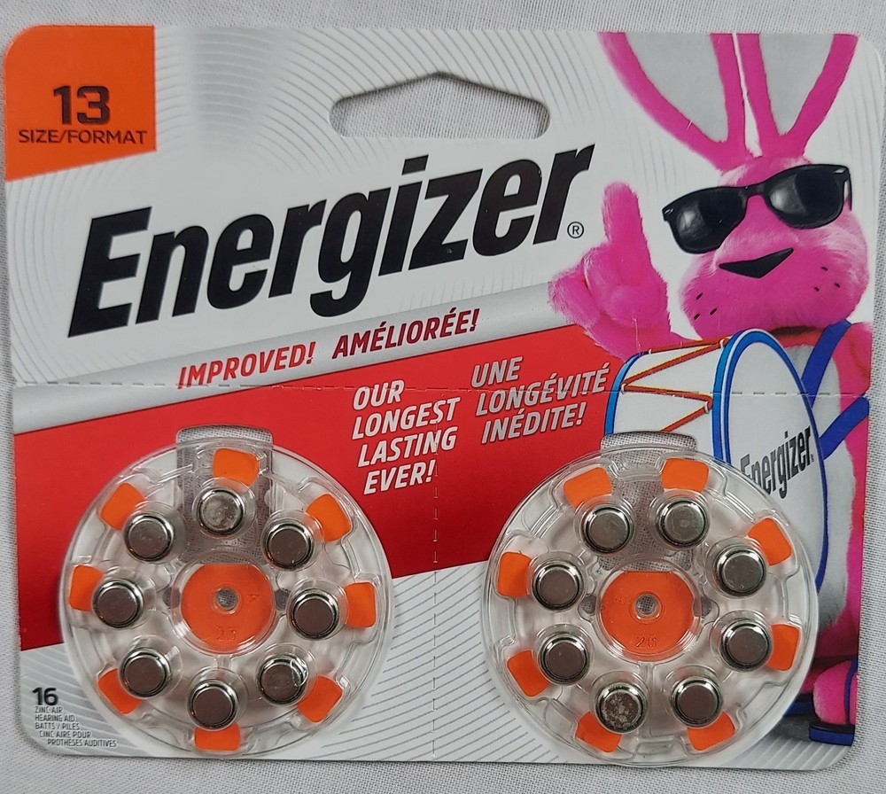 Energizer Size 13 Hearing Aid Batteries 16 Count-Good Through 11/2026-New Sealed