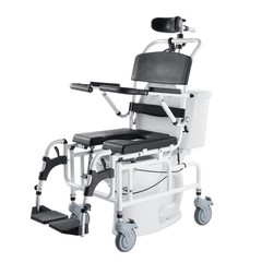 VEVOR Shower Wheelchair Bathroom Commode Wheelchair 17.5″w Seat 300lbs Capacity