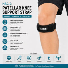 Patella Knee Brace Stabilizer Strap 1 Pair Adjustable Support for Sports Gym