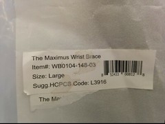 DR. MEDICAL DRMS WB0104-148-03 THE MAXIMUS WRIST BRACE, SIZE LARGE, BLACK, NIB