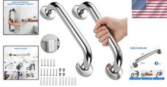 Easy-Install Stainless Steel Shower Grab Bars – 2 Pack for Maximum Safety