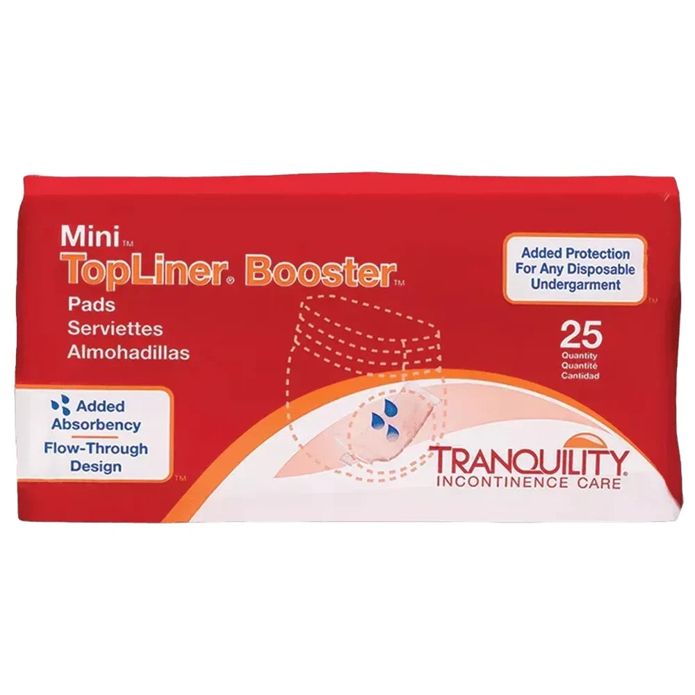 Tranquility TopLiner Mini Booster Pads 10.5×2.75″ 5.7 oz Case 200