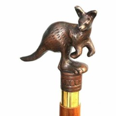 Antique Kangaroo Head Handle Victorian Walking Stick only For cane halloween new