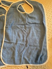9 Adult Cotton Terry Bibs Reusable Washable Clothing Protectors Good Used Cond.