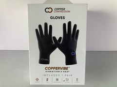 Copper Compression CopperVibe Vibration Heat Therapy Gloves Black (1 Pair)