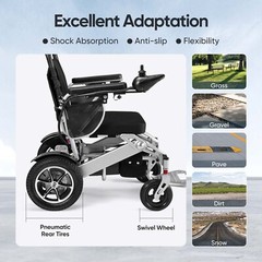 330 lb Capacity Intelligent Foldable Electric Wheelchair All Terrain Scooters US