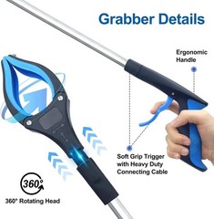 Heavy Duty Grabber Tool Industrial Pick Up Stick Hand Grip Reach Trash Reacher