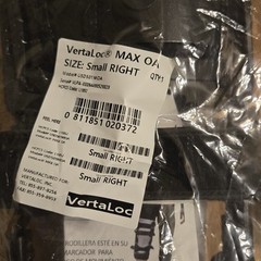 Vertaloc Max OA Knee Brace Support RIGHT Size SMALL Black BRAND NEW