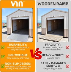 29″ x 48″ Shed Ramp 1500LB Capacity Anti-Slip Punch Plate Ramp for Motorcycles