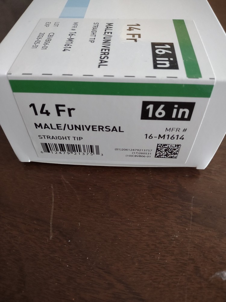 New 150 Male 5 Boxes Mc Kesson 16-M164 Straight Tip 14 Fr 16 In Cathiter