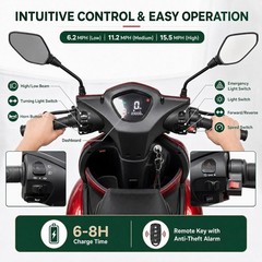 4-Wheel Electric Mobility Scooter 1000W 60V 20Ah 15.53mph for Adults & Seniors