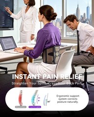 Copper Back Braces for Lower Back Pain, Breathable Lumbar Support Belt for Me…