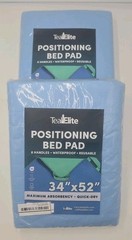 2 Teal Elite Washable Positioning Bed Pad with 8 Reinforced Handles – 34″x52″