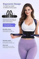 TNDCKP Posture Corrector for Men and Women – Dual-Zone Elastic Medium, Black