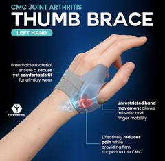 MARS WELLNESS CMC Thumb Brace Left hand Size Large NIB For Arthritis Osteoarthri