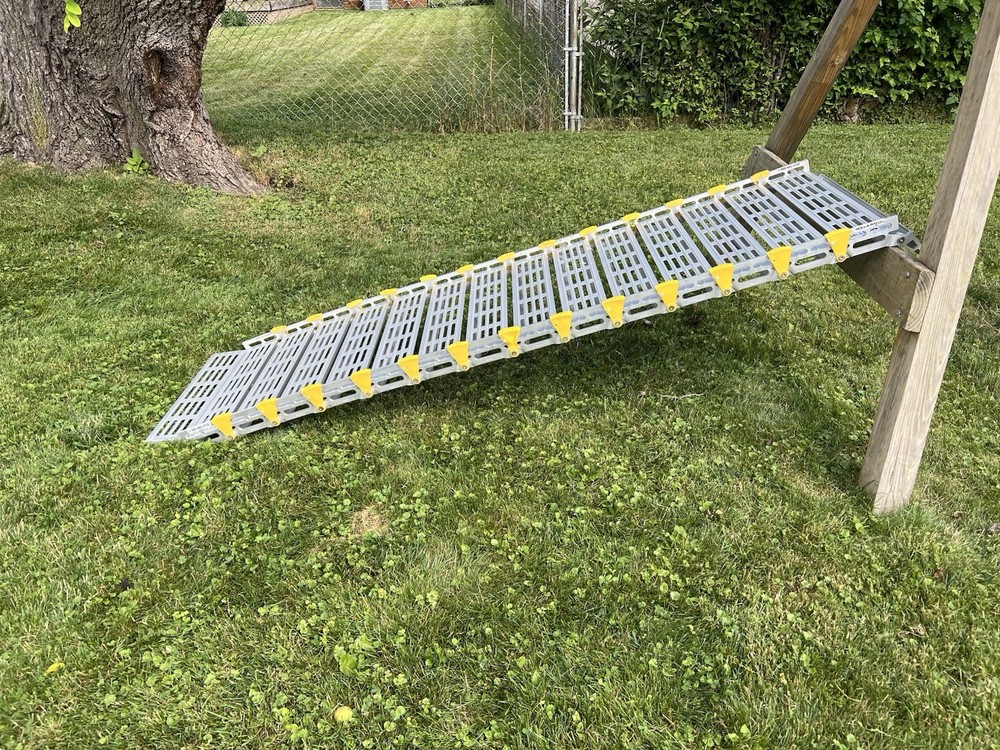 Roll-A-Ramp 7 Ft Long x 26 In Wide Ramp Aluminum Silver