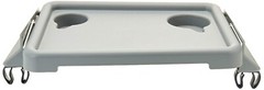 Lumex Folding Walker Tray with Cup Holders and Tool-Free Assembly, Grey