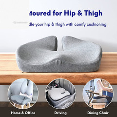 Cushion Lab Memory Foam Seat Cushion Office Chair Coccyx Sciatica Hip Pain Black