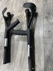 KMINA Foldable Forearm Crutches of Carbon Fiber (x2 Units), Open Cuff