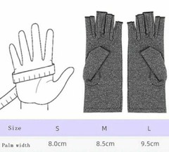 Brown imak arthritis pain relief pressure breathable nursing Half Finger Gloves