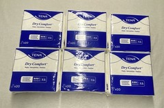 6 Packs Tena Dry Comfort Pads 20 Count Each Bag